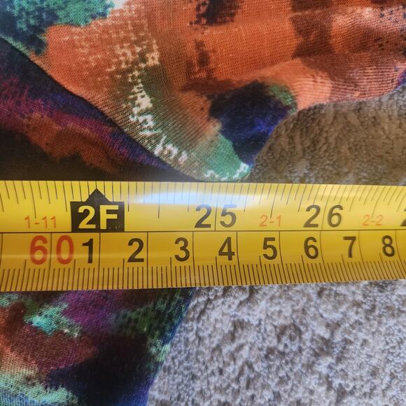 Logo Lori Goldstein Top 2X Colorful Watercolor Button Up Boho Artsy Moody - Picture 5 of 5